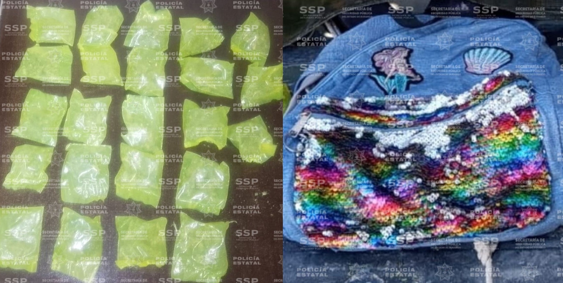 Aseguran mochila con más de 100 dosis de droga en Lerdo