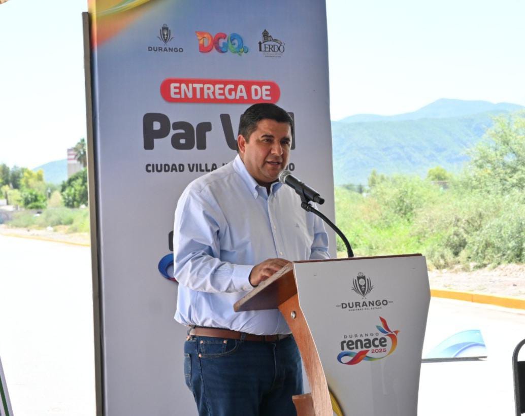 Entrega alcalde de Lerdo, Homero Martínez, Par Vial Villa Juárez