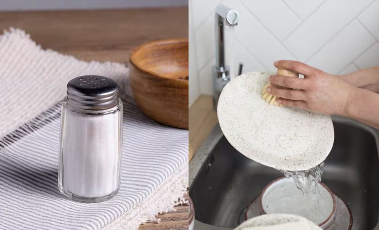 La sal puede ayudarte a dejar los platos más limpios y desinfectados de forma natural.