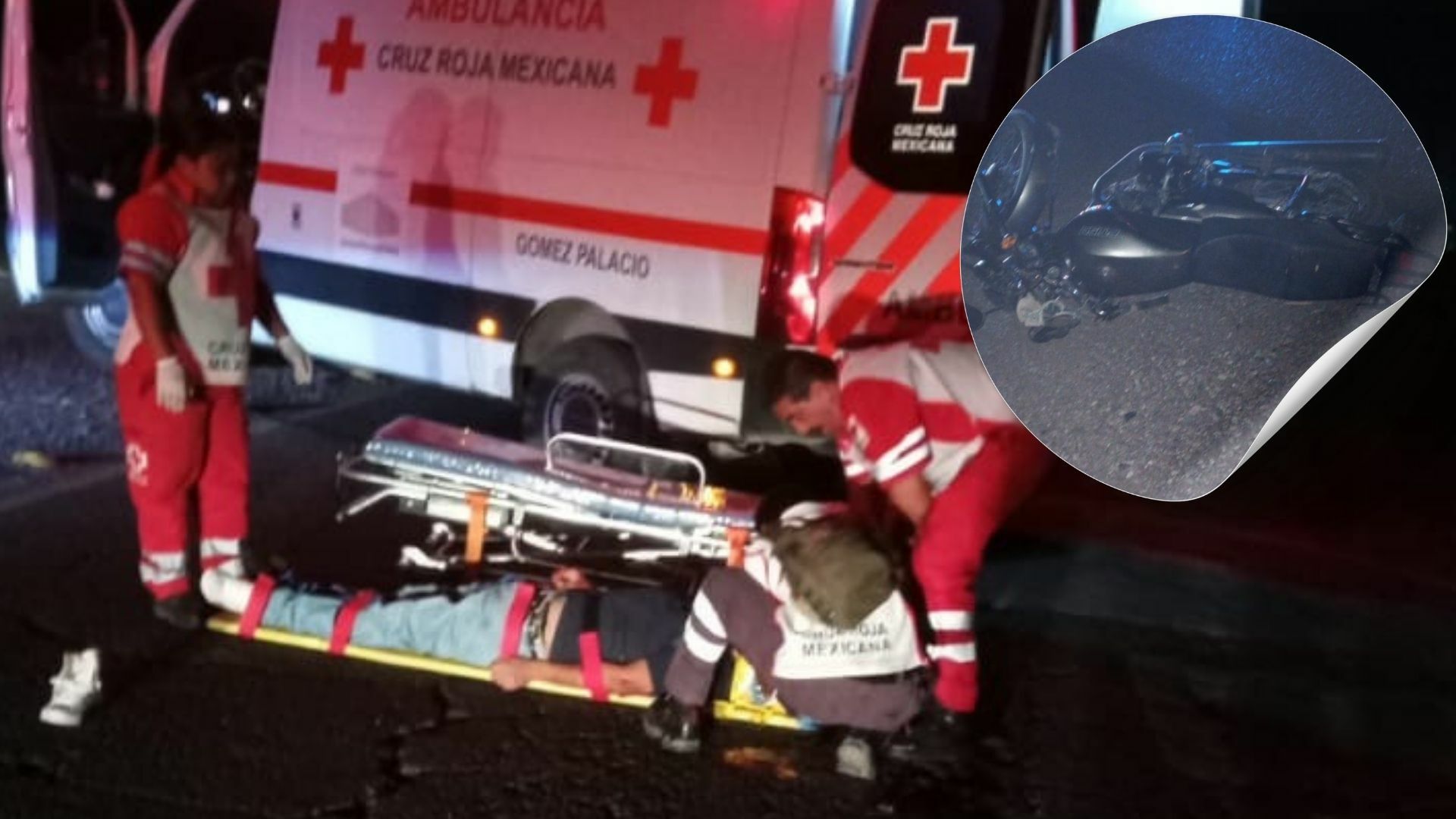 Motociclista queda inconsciente tras ser embestido por auto que huyó en Gómez Palacio