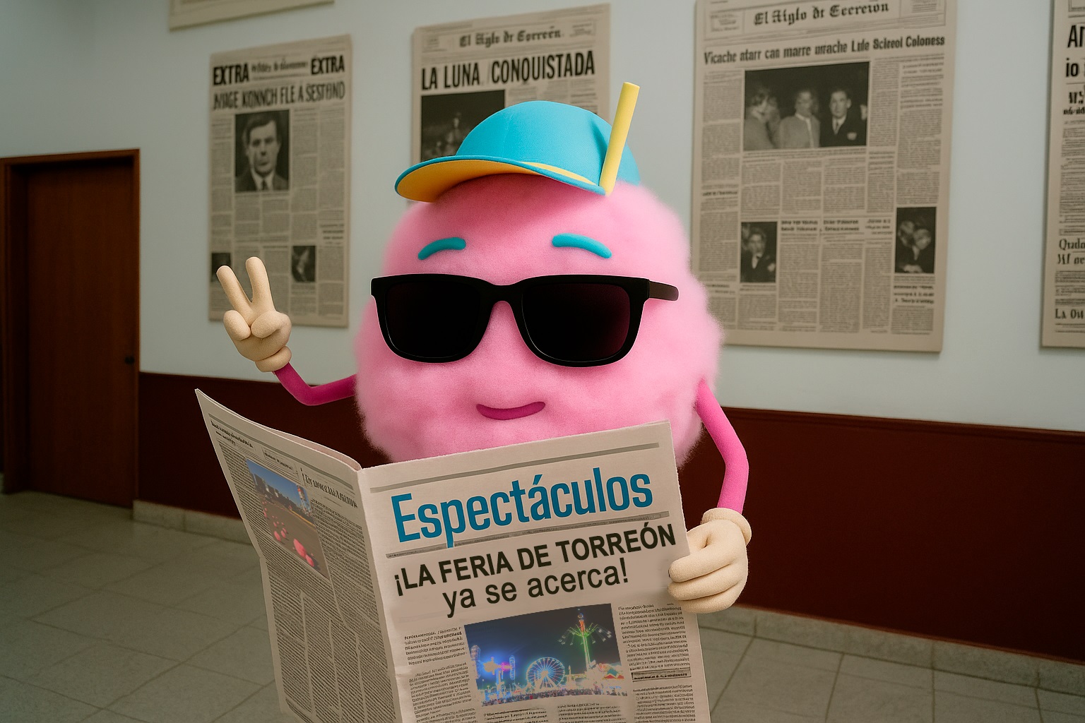 Alistan. Con su aspecto esponjoso de color rosa, “Algodonini” presentó la Feria
de Torreón 2025. ¿Qué sería de una feria
sin el delicioso algodón de azúcar? Este
dulce tradicional dará identidad a la fiesta lagunera de este año.