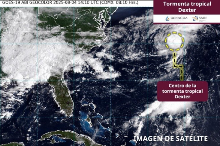 Tormenta tropical Dexter no se prevé toque tierra en Estados Unidos