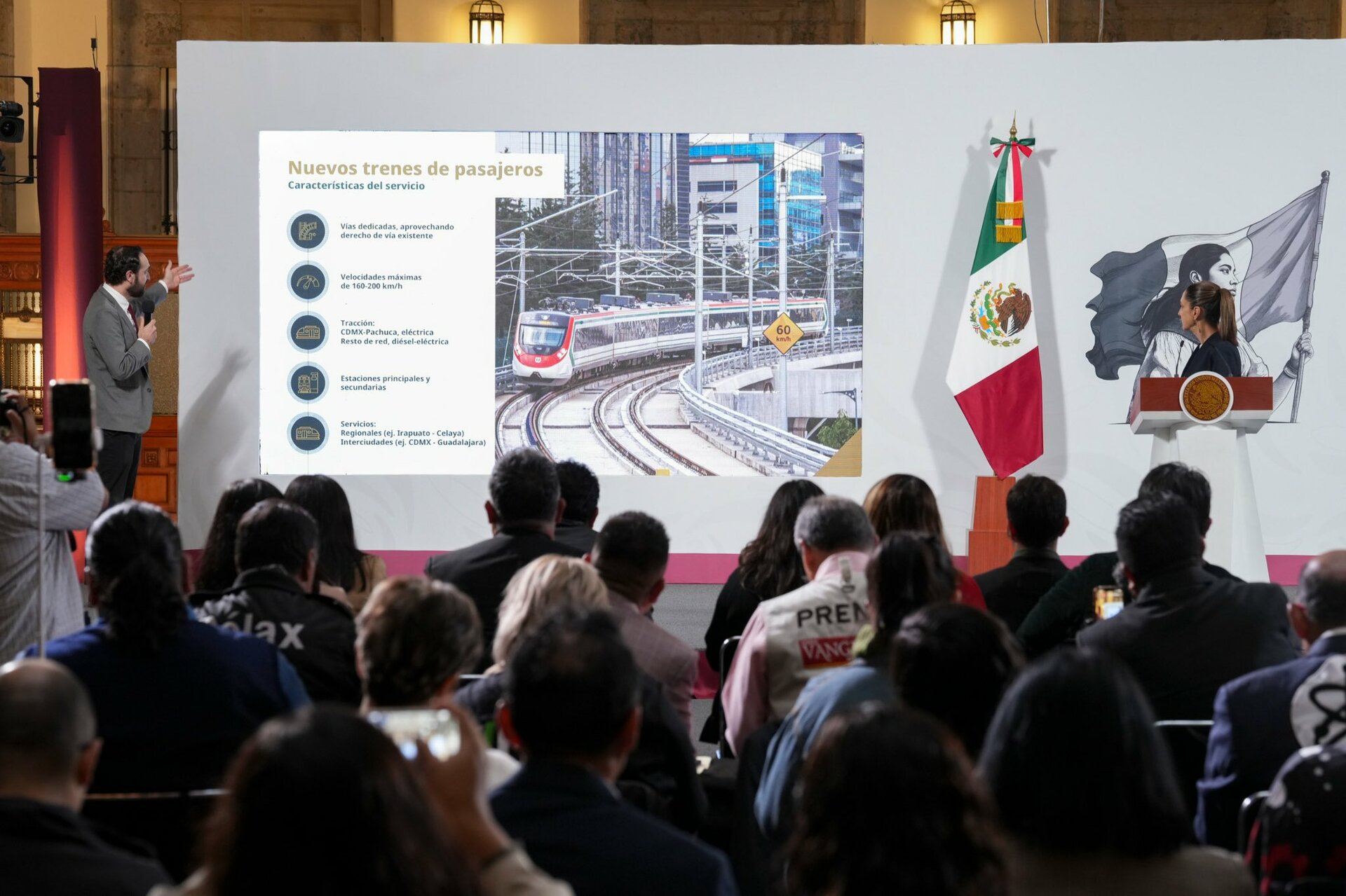 Sheinbaum declara al tren de pasajeros Ciudad de México-Nuevo Laredo como proyecto estratégico