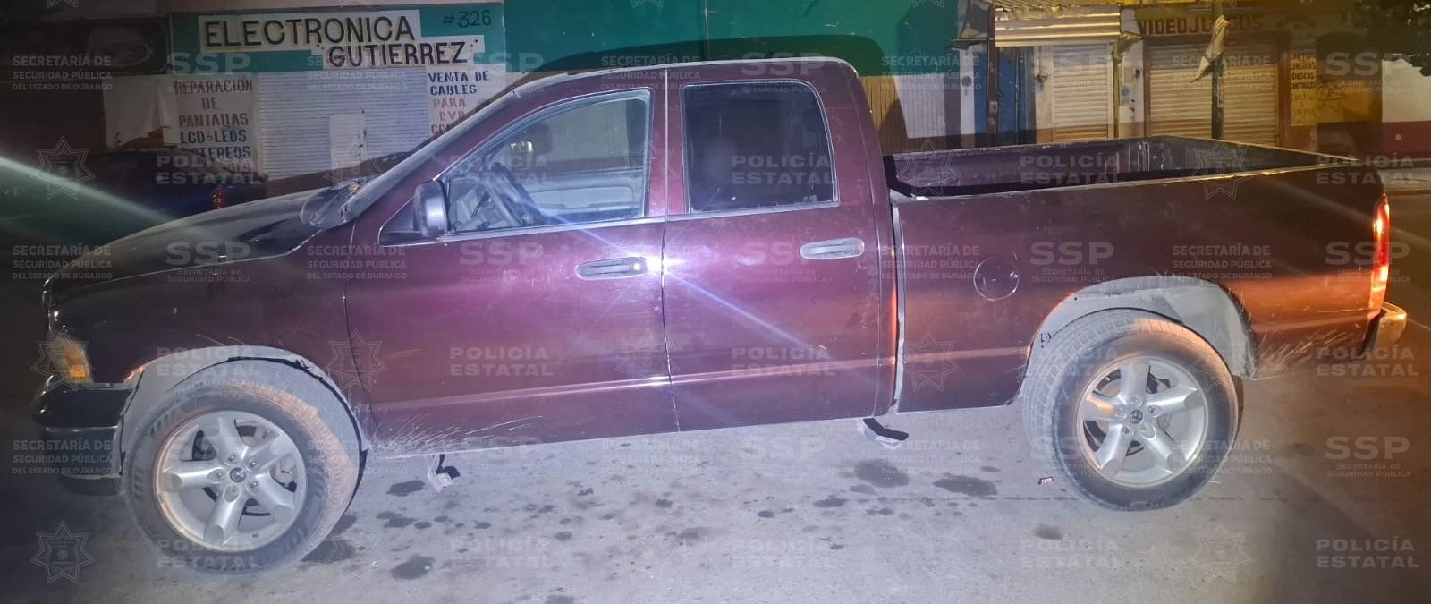 Aseguran camioneta robada en el Centro de Gómez Palacio