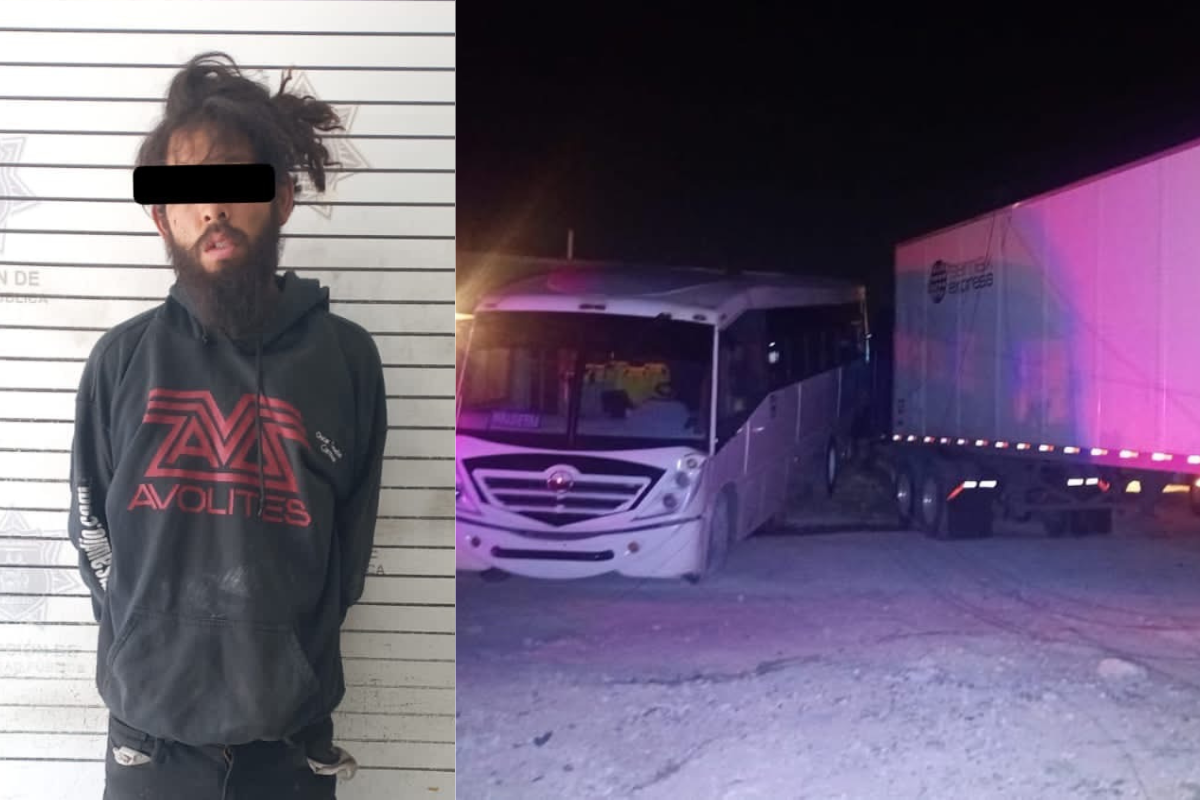 Detienen a hombre por robo de tráiler, además de dañar vehículos y arrollar a un oficial