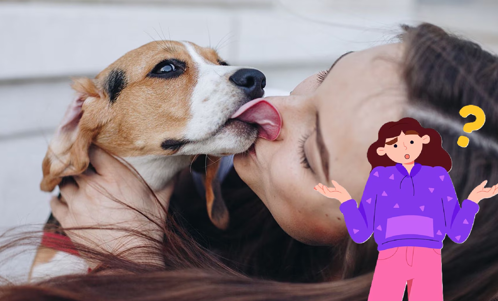 Perro lame la cara de su dueña (ESPECIAL)